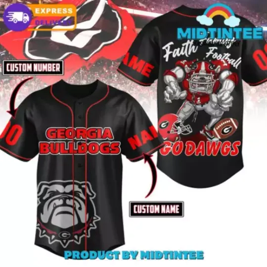 GA bulldogs Football Customized Baseball Jersey