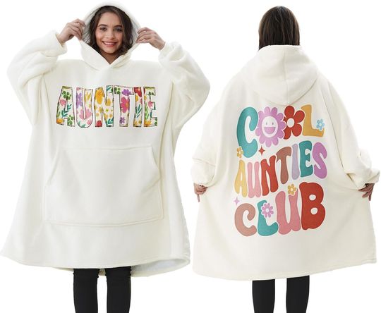 Aunt Gifts from Niece Nephew, Christmas Gifts for Aunt Auntie, Wearable Blanket Hoodie Birthday Gift