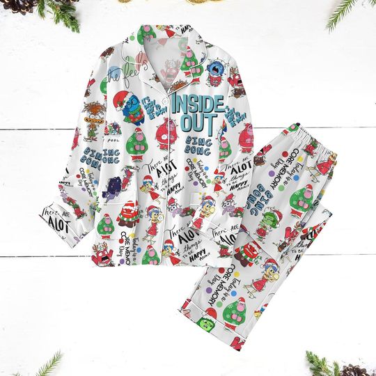 Its Ok To Feel All The Feels Pajamas, Disney Inside Out 2 Pajamas Set, Anxiety Inside Out Pajama, Mental Health Gift, Disney Pixar Gift