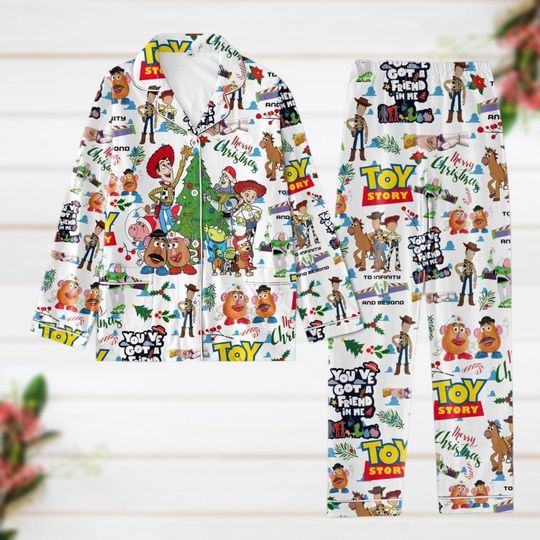 Christmas Toy Story Pajamas Set, Toy Story Friends Kid Women Pajamas, Woody Buzz Lightyear Midnight Shirt, Disney Movie Holiday Pajamas