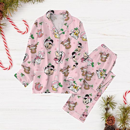 Mickey And Friends Christmas Pajamas, Disney Characters Matching Pajamas, Disney Trip Shirt, Magic Kingdom Shirt, Gift For Kids