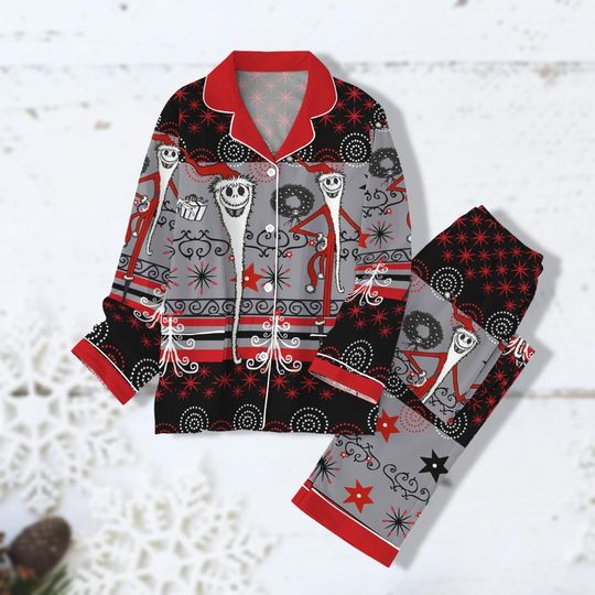 Santa Jack Skellington Pajamas, Nightmare Before Christmas Pajamas, Family Christmas Pajamas, Disney Pj Pants, Epcot Christmas Pjs