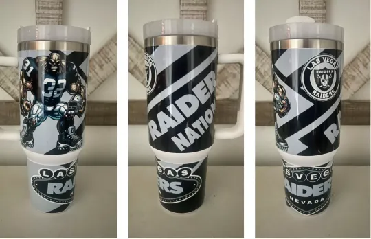 Las Vegas Raiders Football 40oz Tumbler