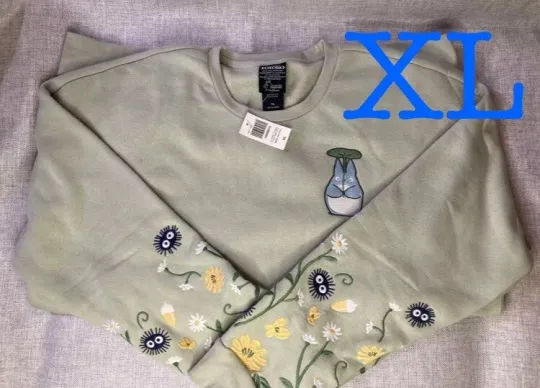 XL Our Universe My Neighbor Totoro Forest Spirits Embroidered Crewneck