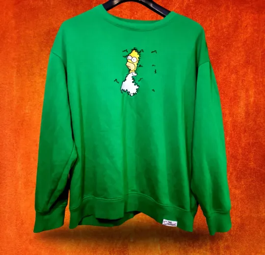 Homer Simpson Bush Hedge Meme Jumper Sweater Mens 2XL Green The Simpsons