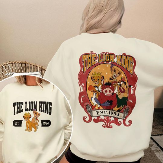 The Lion King Shirt, Mufasa Simba Timon Pumbaa Sweatshirt, Animal Kingdom 2024 Shirt, The Lion King Group Characters Sweatshirt