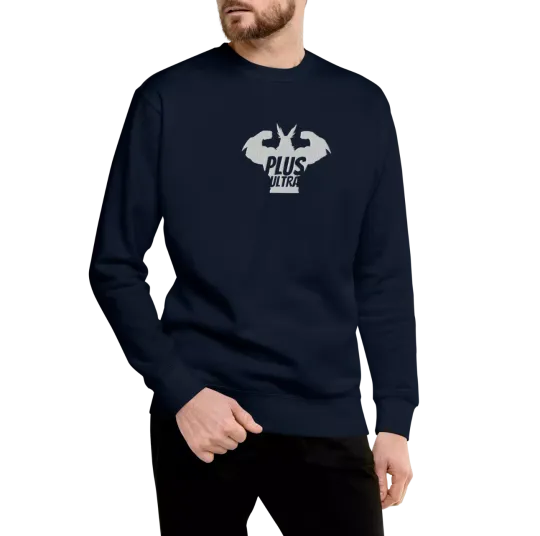 All Might Plus Ultra Embroidered Unisex Premium Anime Crewneck Sweatshirt S-3XL