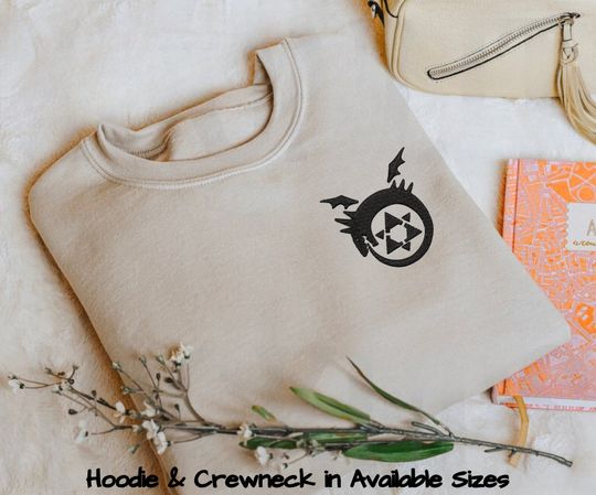 Embroidered Dragon Magic Circle-Black Hoodie & Crewneck, Heavy Cotton Outerwear, Inspired Design, Quality Gifts For Friends