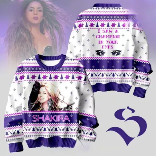 Shakira Purple Ugly Christmas Sweater