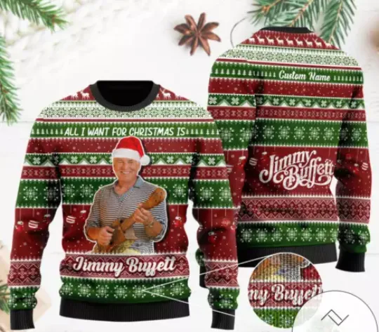 Bg All I Want For Christmas Is Jimmy Buffett Ugly Christmas Sweater