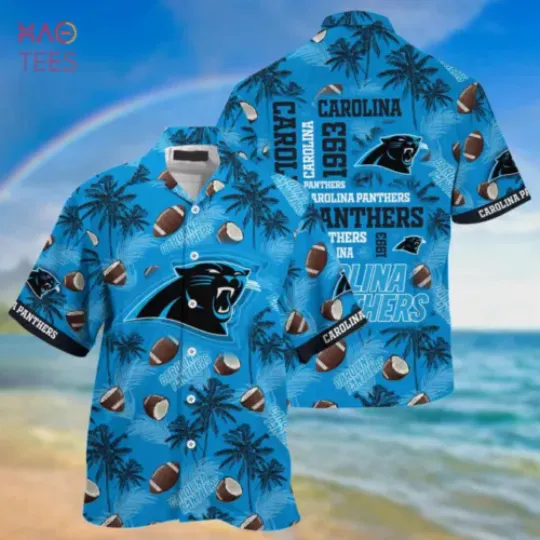 Blue Tropical Carolina Panthers football Hawaiian Shirt Summer Aloha Shirt