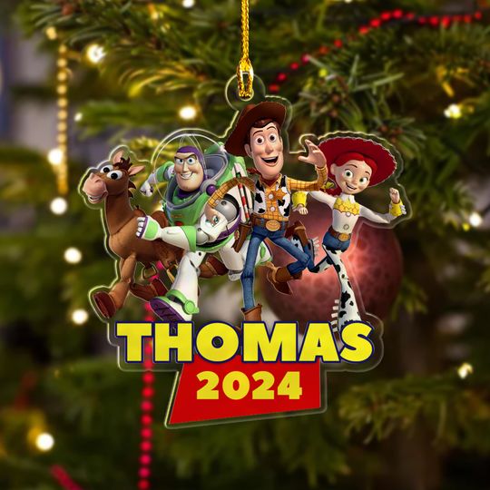 Personalized Toy Story Christmas Ornament, Funny Woody And Friends Customized 2024 Christmas Tree Decor, Toy Story Family Xmas Gift For Kid