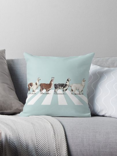 Llama The Abbey Road #1 Pillow