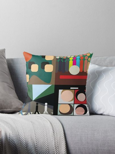 the beatles minimal album covers Pillow