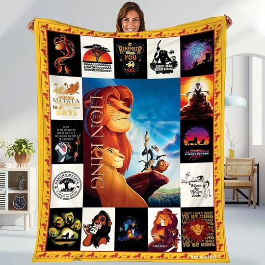 Lion King Fleece Blanket, Simba Mufasa Nala Timon Rafiki Pumbaa Blanket, Animal Kingdom Fleece Blanket For Bed Couch Sofa Christmas Gifts
