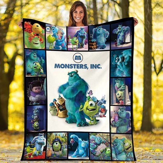 Disneyland Monster Inc Fleece Blanket, Monsters Inc University Blanket, Inc Blanket Baby Birthday Gift, Magic Kingdom Monsters Inc Blanket
