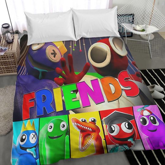 Rainbow Friends Bedding Set, rainbow friends room decor
