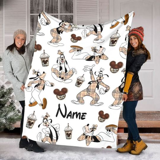 Custom Goofy Blanket, Disney Goofy Fleece Blanket, Disneyland Blanket