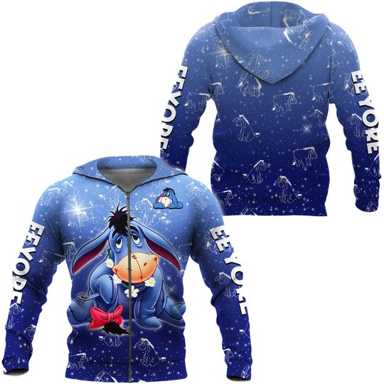 Disney Eeyore from Winnie the Pooh 3D Zip Hoodie