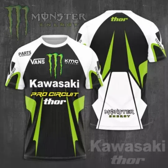 Personalized - Kawasaki Racing Team Green T-Shirt 3D