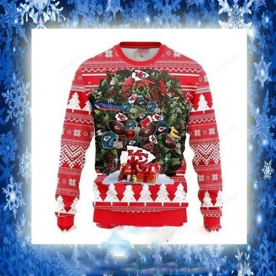 football Kansas City Chiefs Christmas Tree Ugly Christmas Sweater