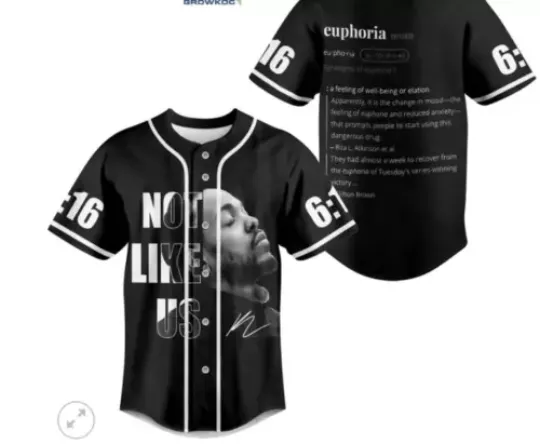 Kendrick Lamar Not Like Us Euphoria baseball jersey