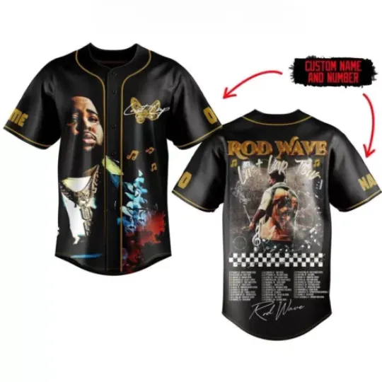 Rod Wave Celebrating The Last Lap Tour Memories Personalized Baseball Jersey
