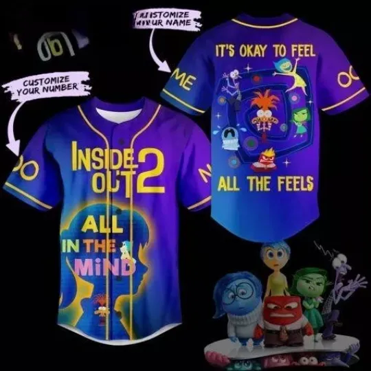Inside Out 2 It’s Okay To Feel Customized Baseball Jersey