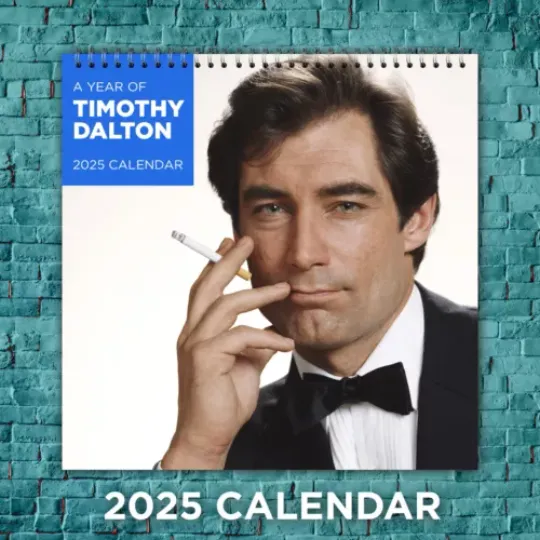Timothy Dalton 2025 James Bond Calendar, 12-Month Actor Wall Calendar