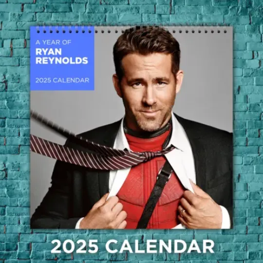 Ryan Reynolds 2025 Hollywood Stars Calendar, 12-Month Actor Wall Calendar