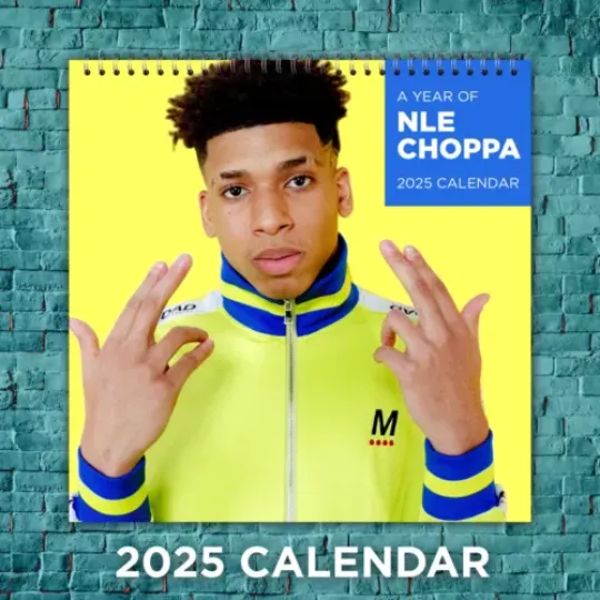 NLE Choppa 2025 Rap Icons Calendar, 12-Month Artist Wall Calendar