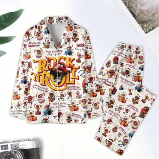 Vintage Disney The Muppets Pajamas Set, Muppets Rock N Roll Gift Funny Tv Series