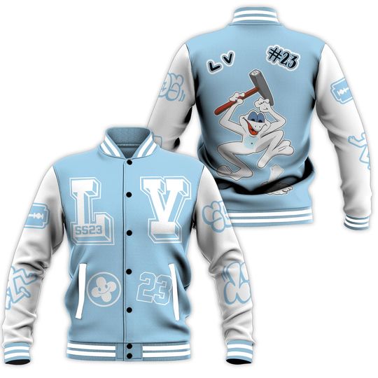 Legend Blue 11s Varsity Jacket, Graffiti Outfit Black All Over Print Baseball Jackets