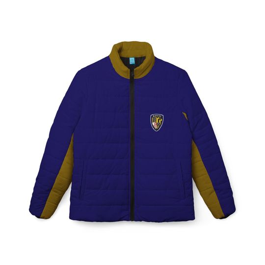 Vintage Women's purple and gold Puffer Jacket,  cute puffer jacket, Women's coat,  warm winter coat, vintage baltimore themed coat, gift,