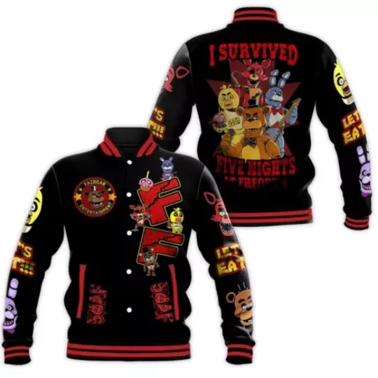 Five Nights At Freddy’s I Survived Christmas Baseball Jacket