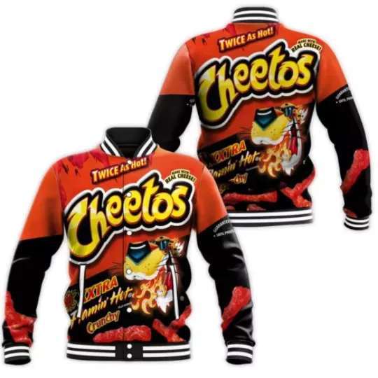 Snack Cheetos Xtra Flamin Hot Group Baseball Jacket