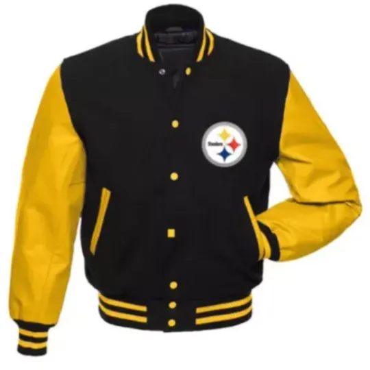 football Pittsburgh Steeler Letterman Varsity Jacket