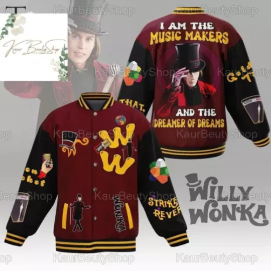 Willy Wonka Baseball Jacket, Dreamer Of Dreams, Willy Wonka Golden Ticket
