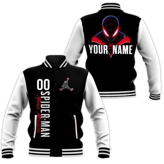 Custom Spiderman Miles Morales Jordan Baseball Jacket Baseball Outfit,Personalize