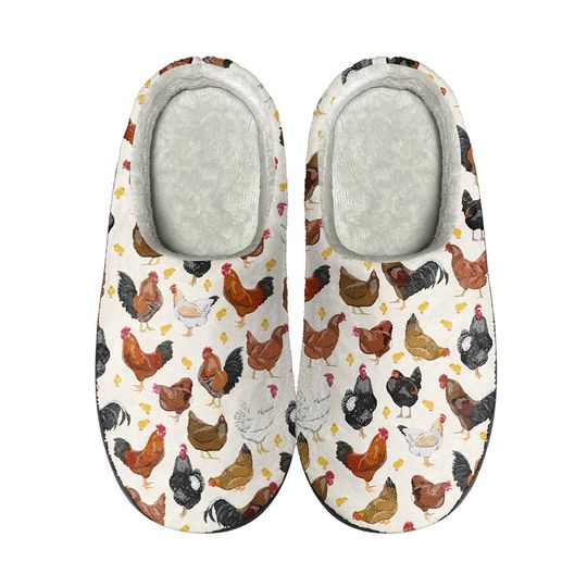Chicken Breeds Cozy Unisex Winter Indoor Slippers