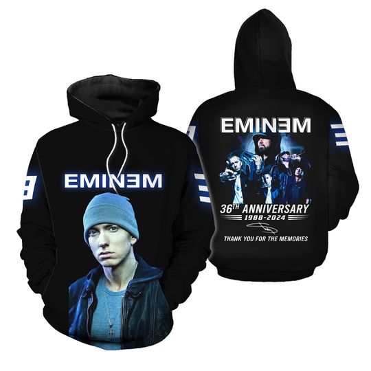 Eminem 36th Anniversary 1988-2024 Thank You 3D Hoodie