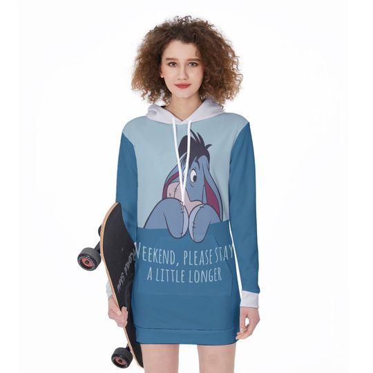 2024 Disney Eeyore Winnie the Pooh Hoodie Dress, Disney Hoodie Dress