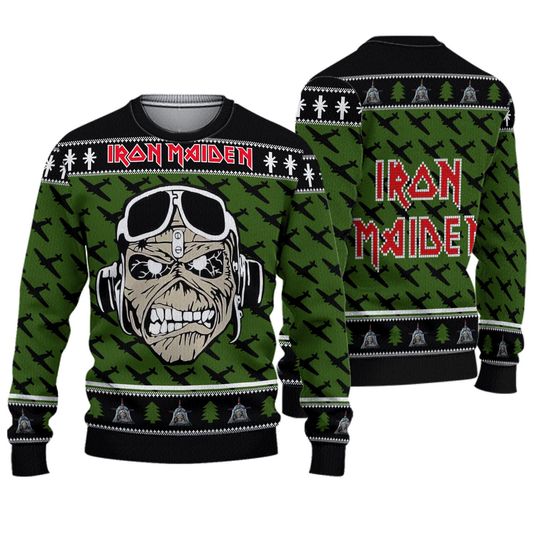 Iron Maiden Aces High Chirstmas Gifts 2024 Xmas For Family, Friends Ugly Sweater