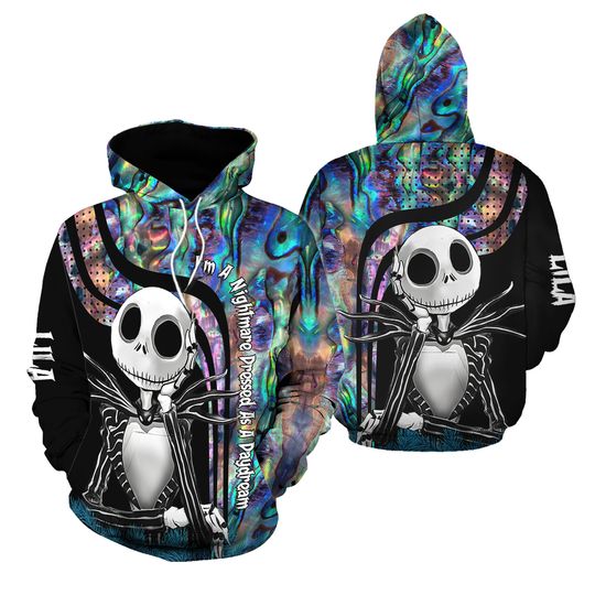 Discover Personalized Halloween Jack Skellington Hoodie Legging Set, Magic Kingdom Tee, Disney Skeleton Shirt, Nightmare Before Christmas Merch