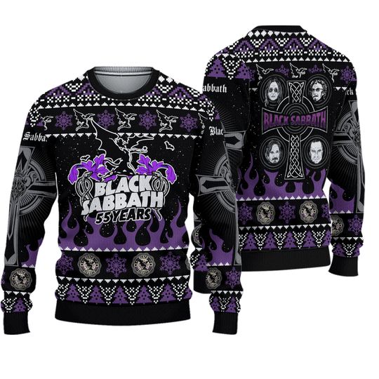 Black Sabbath Heavy Metal Rock Band 55 Years Anniversary Ugly Sweaters