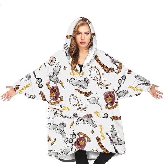 Harry Potter White Blanket Hoodie Unisex