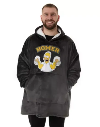 The Simpsons Black Homer Blanket Hoodie Mens