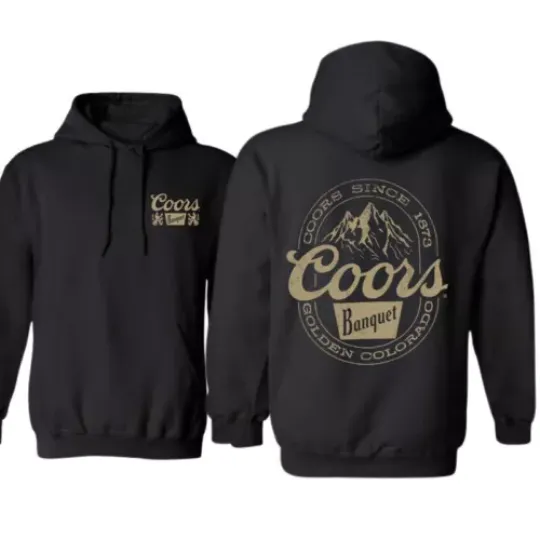 CCOORS Banquet Unisex Hoodie - Retro Logo & Mountain Graphics for Men, Women