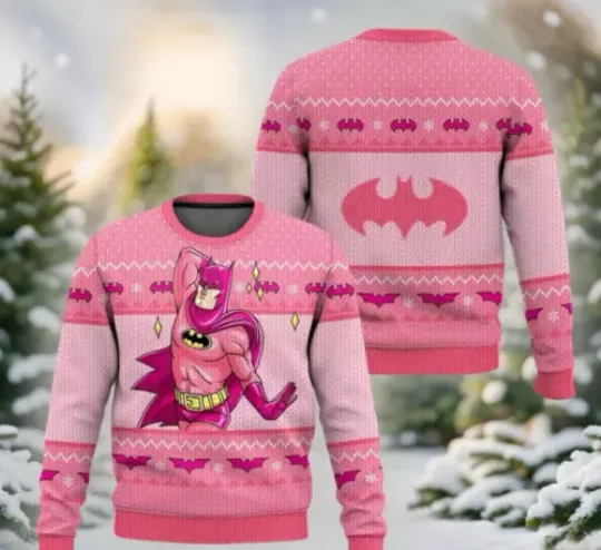 Pink Batman Ugly Christmas Sweater, Unisex All Size, Gift For Fans