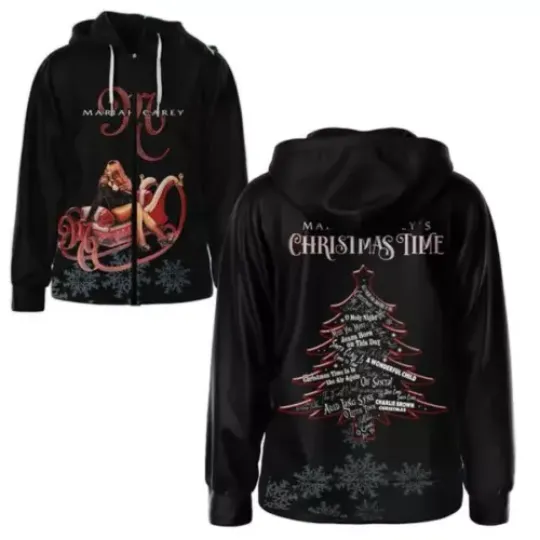 Mariah Carey Christmas Time Tour Music 2024 Zip 3D Hoodie, Mariah Carey shirt